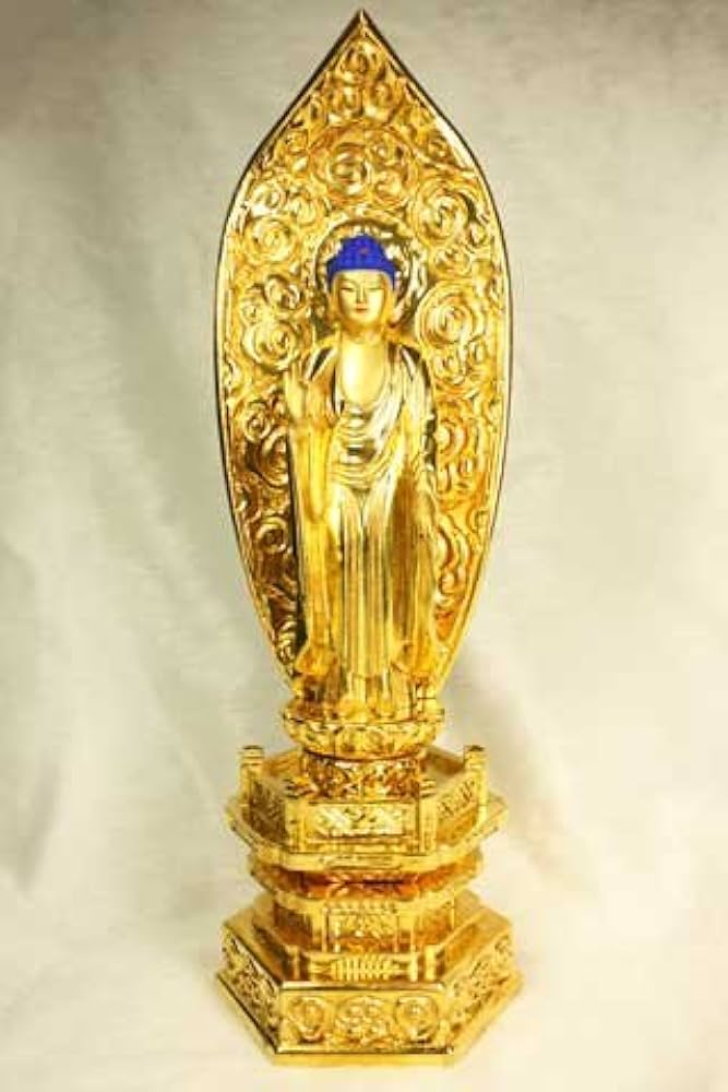 仏像純金中七 舟立弥陀（肌粉）4.0号 仏像 仏像販売 仏像彫刻